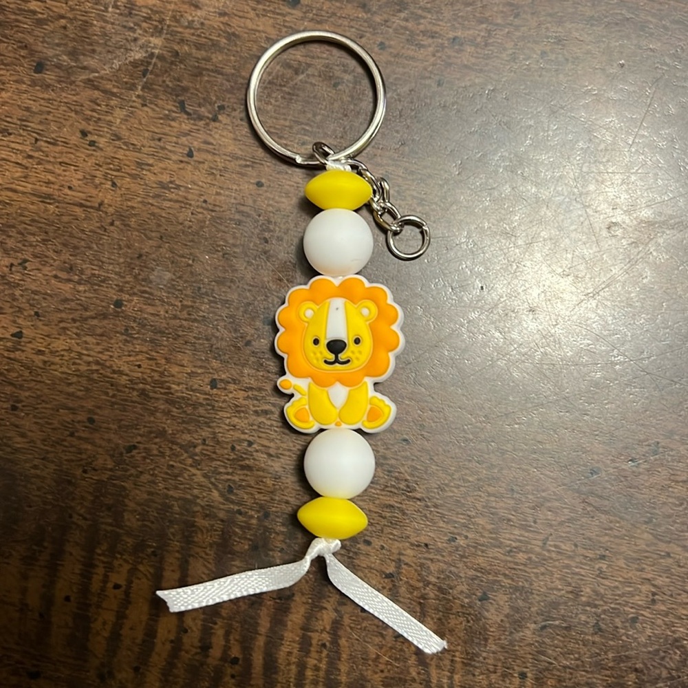Handmade Ribbon Lion Keychain
